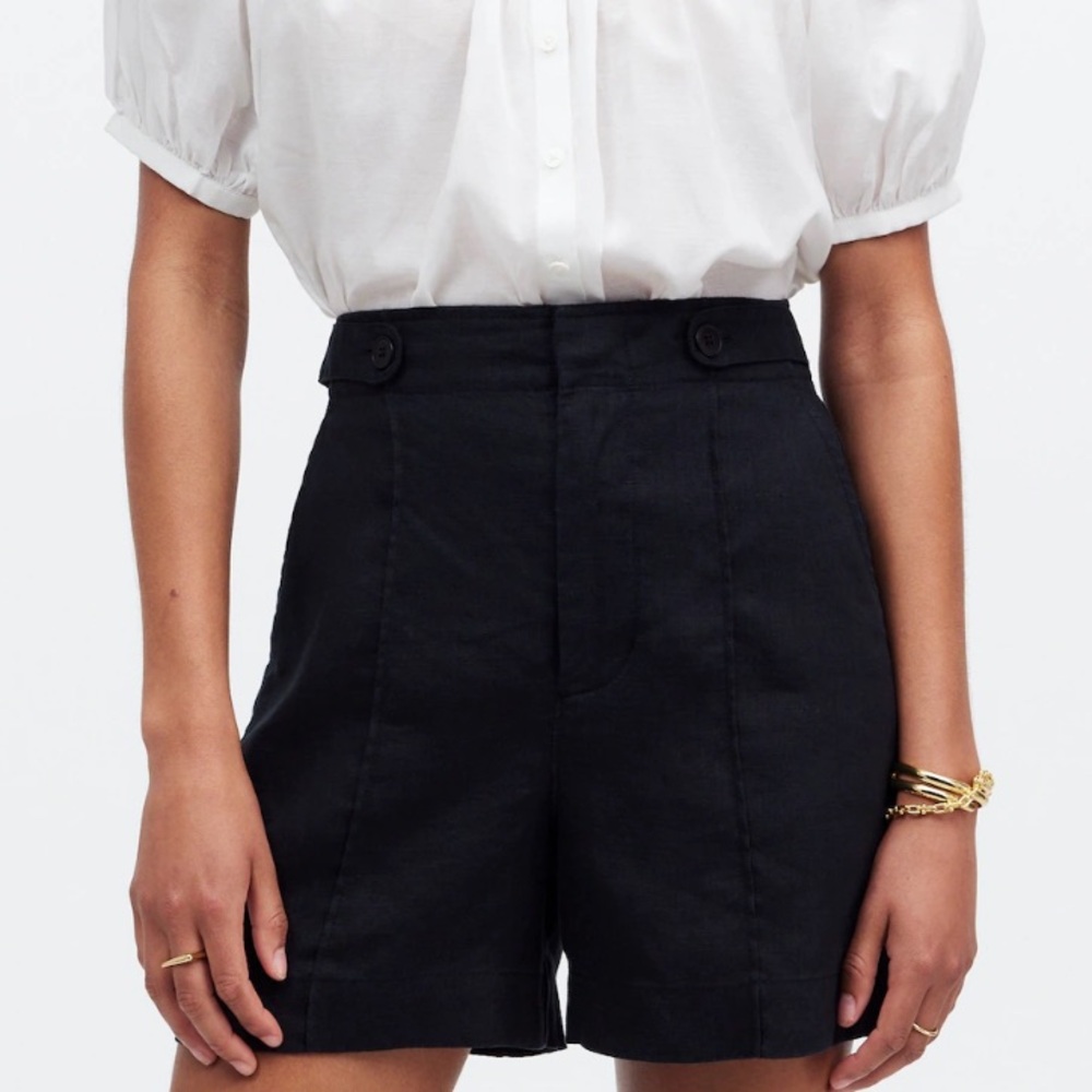Madewell clean tab linen shorts